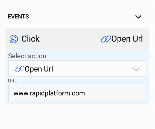 Image showing open url action settings